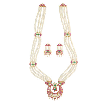 "Lopa 4 Lines Rani Haar Necklace - JPAPL-23-04 - Click here to View more details about this Product